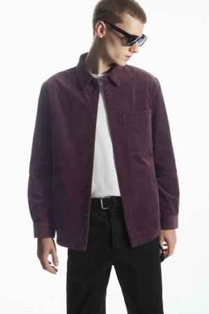 Camasa COS Utility-Stil Corduroy Overshirt Barbati Violet | Romania-239HBCZRI