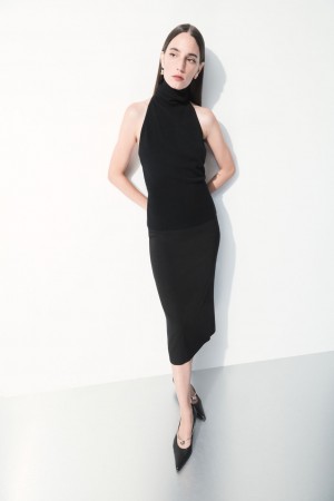 Fusta COS The Tailored Silk-Blend Midi Dama Negrii | Romania-329BMOWFP