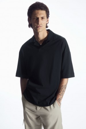 Tricouri Polo COS Oversized Open-Collar Barbati Bleumarin | Romania-508PWKULR