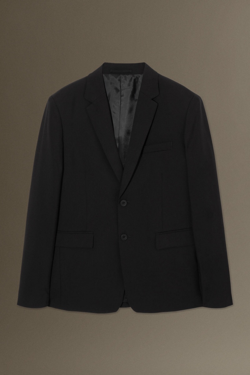 Blazer COS Lână-Hopsack Slim Barbati Negrii | Romania-354MKLYUC