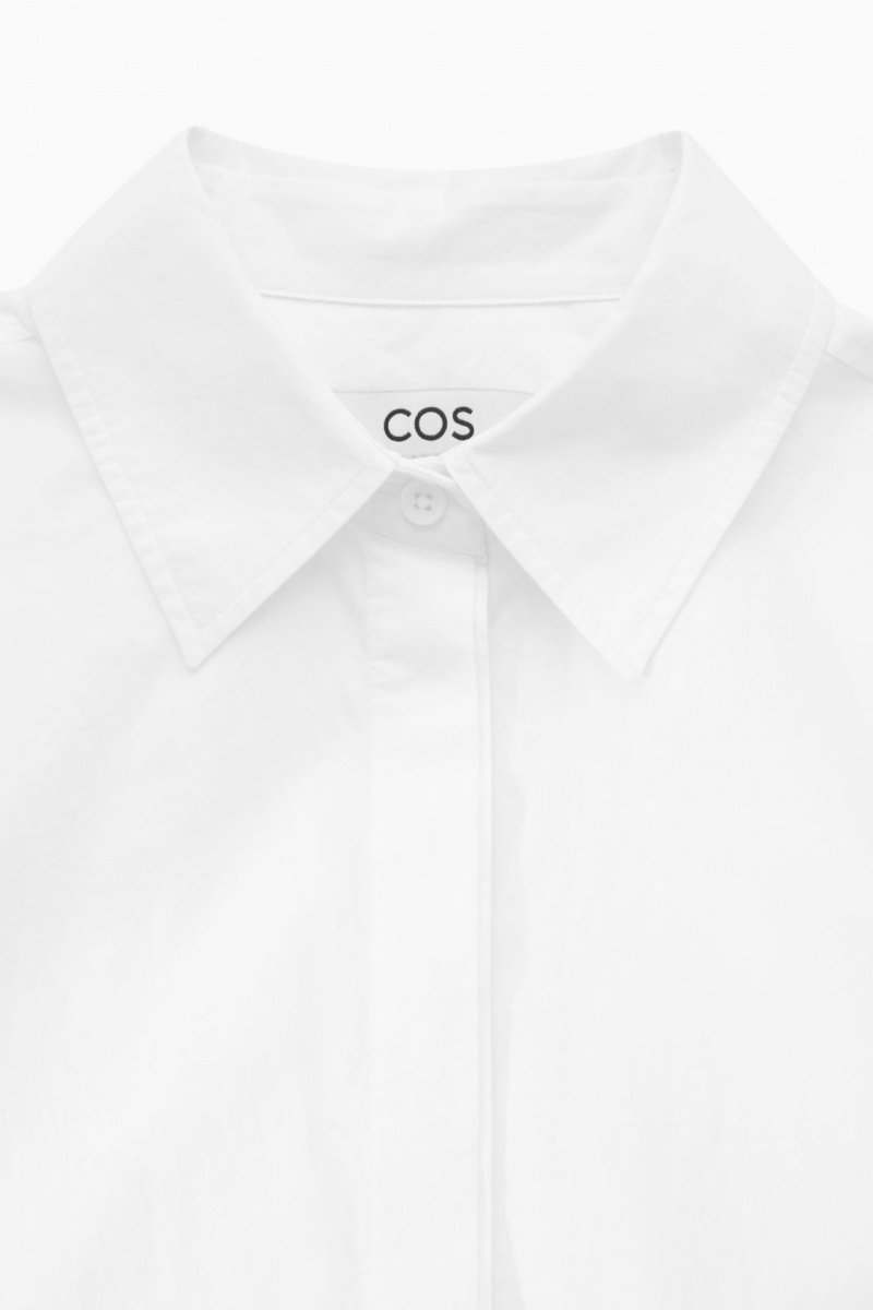 Camasa COS Minimal Concealed-Placket Dama Albi | Romania-809CKSQEH