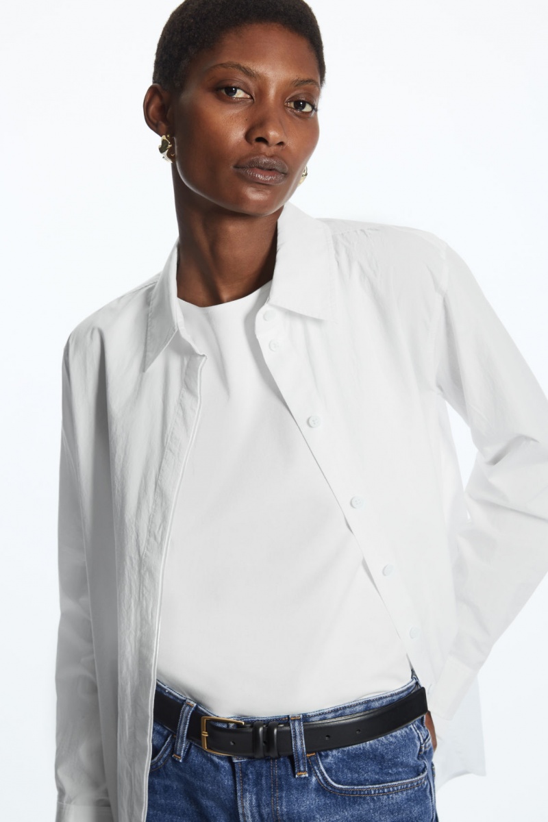 Camasa COS Minimal Concealed-Placket Dama Albi | Romania-809CKSQEH