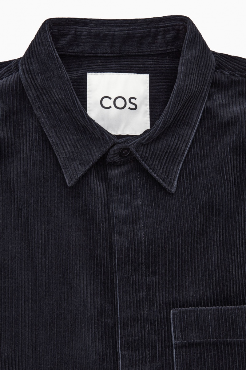 Camasa COS Utility-Stil Corduroy Overshirt Barbati Bleumarin | Romania-652AZJVTQ