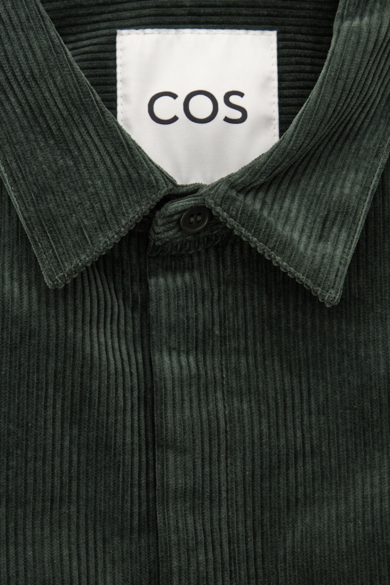 Camasa COS Utility-Stil Corduroy Overshirt Barbati Verzi Inchis | Romania-064XOWCGJ