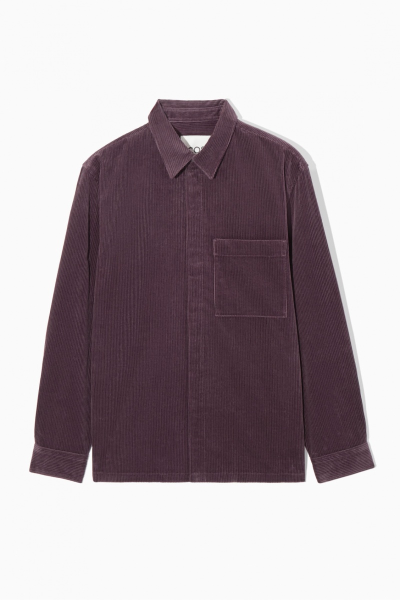 Camasa COS Utility-Stil Corduroy Overshirt Barbati Violet | Romania-239HBCZRI