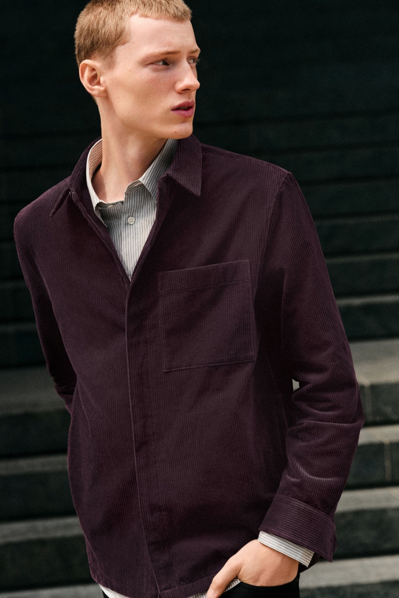 Camasa COS Utility-Stil Corduroy Overshirt Barbati Violet | Romania-239HBCZRI