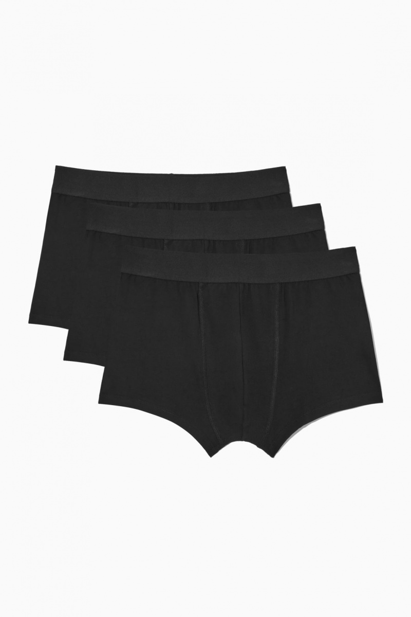 Chiloți COS 3-Pack Jersey Boxer Barbati Negrii | Romania-942HIBJPF