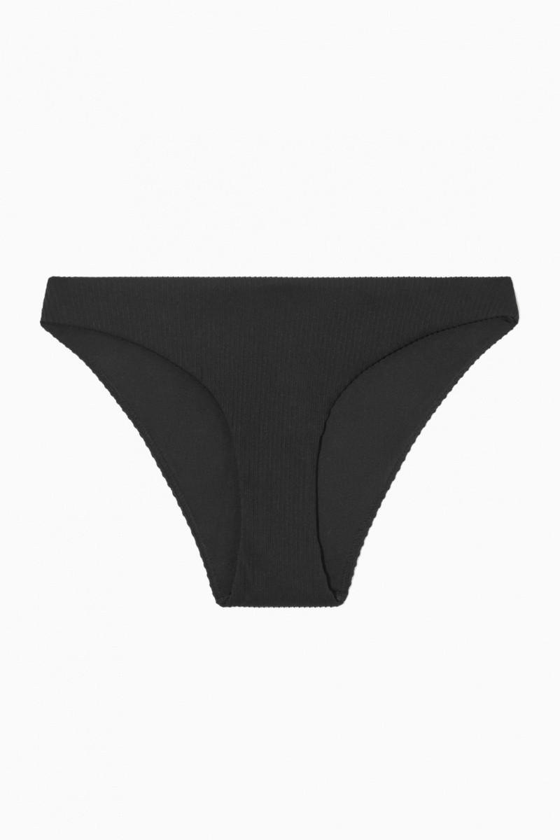 Costume De Baie COS Clasici Cu Nervuri Bikini Briefs Dama Negrii | Romania-107RNYWAT