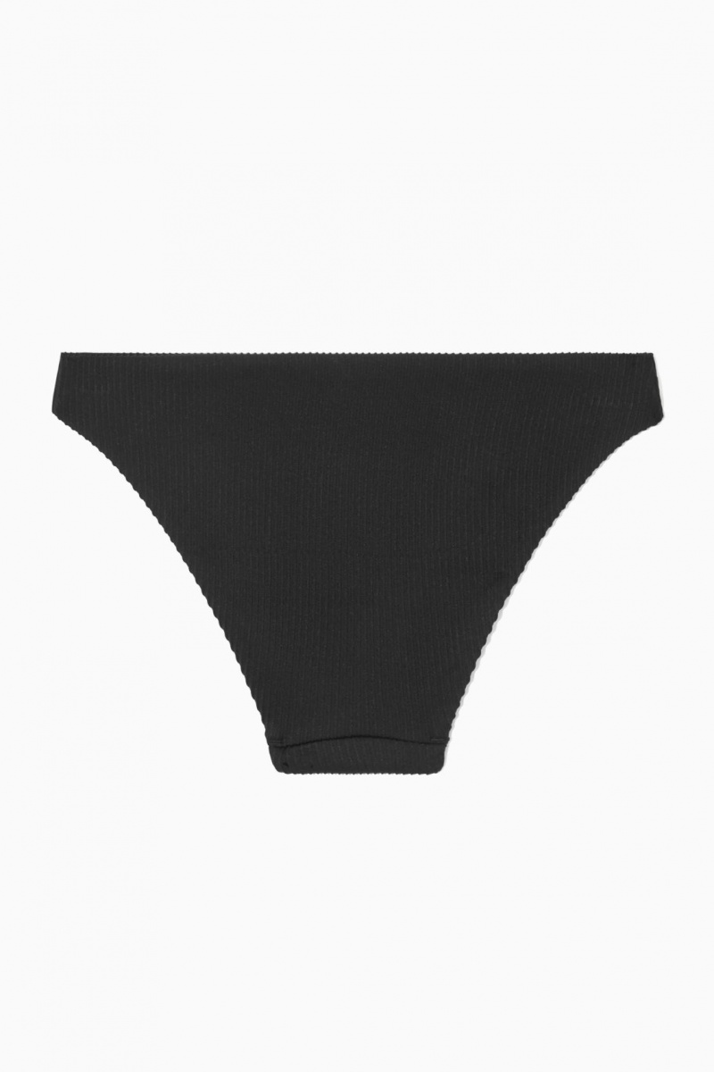 Costume De Baie COS Clasici Cu Nervuri Bikini Briefs Dama Negrii | Romania-107RNYWAT