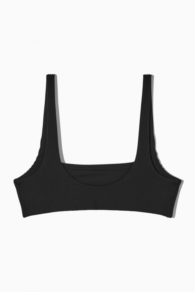 Costume De Baie COS Square-Neck Cu Nervuri Bikini Dama Negrii | Romania-934XTBUHF