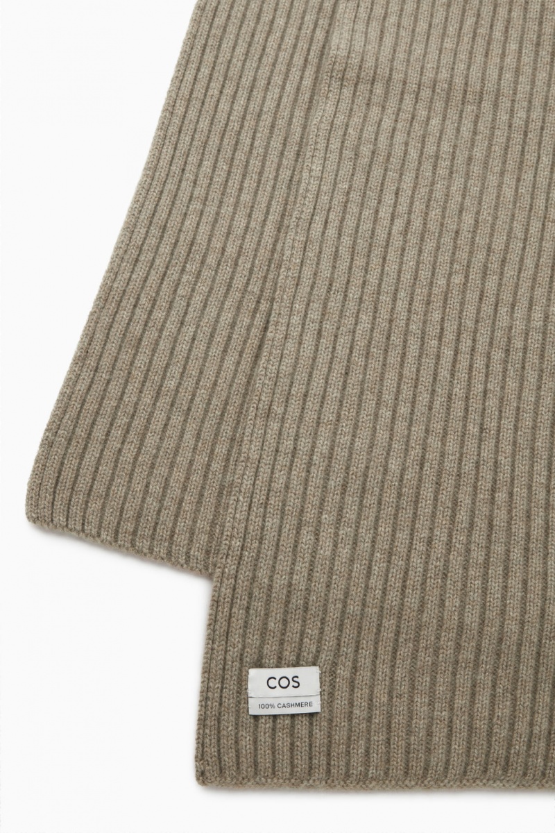 Esarfa COS Grosolan Cu Nervuri-Knit Pure Cashmere Dama Bej | Romania-162PLANZM