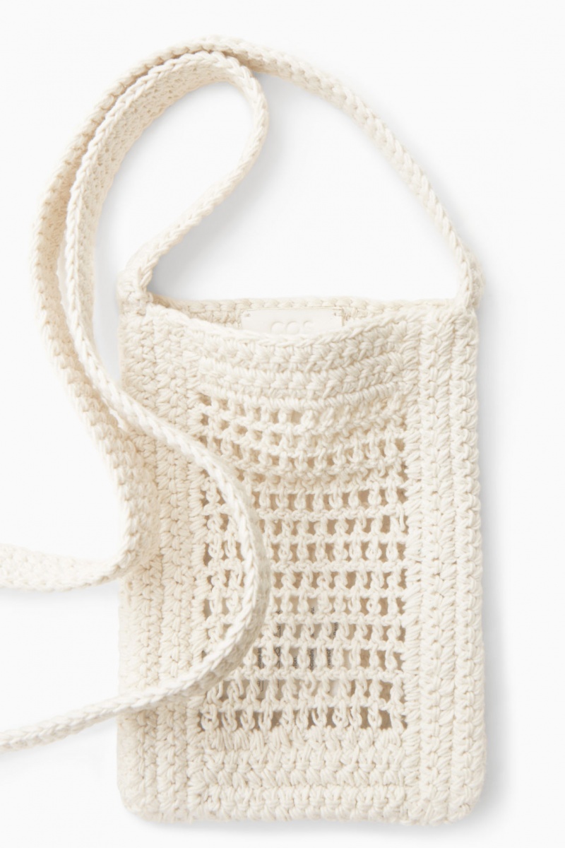 Geanta Crossbody COS Mini Crochet Barbati Albi | Romania-986RDSFEK