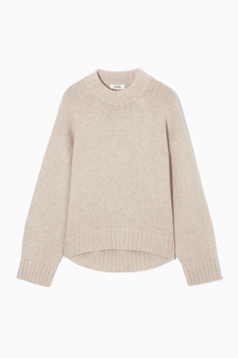 Jumpers COS Grosolan Pure Cashmere Crew-Neck Dama Albi | Romania-946MPTQOU