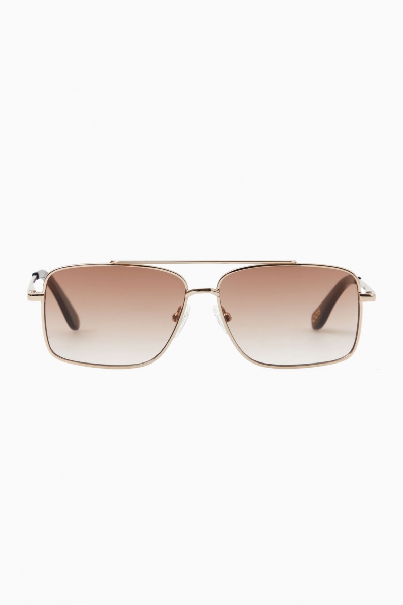 Ochelari de Soare COS Gold-Tone Aviator Dama Aurii | Romania-370RWZFMB