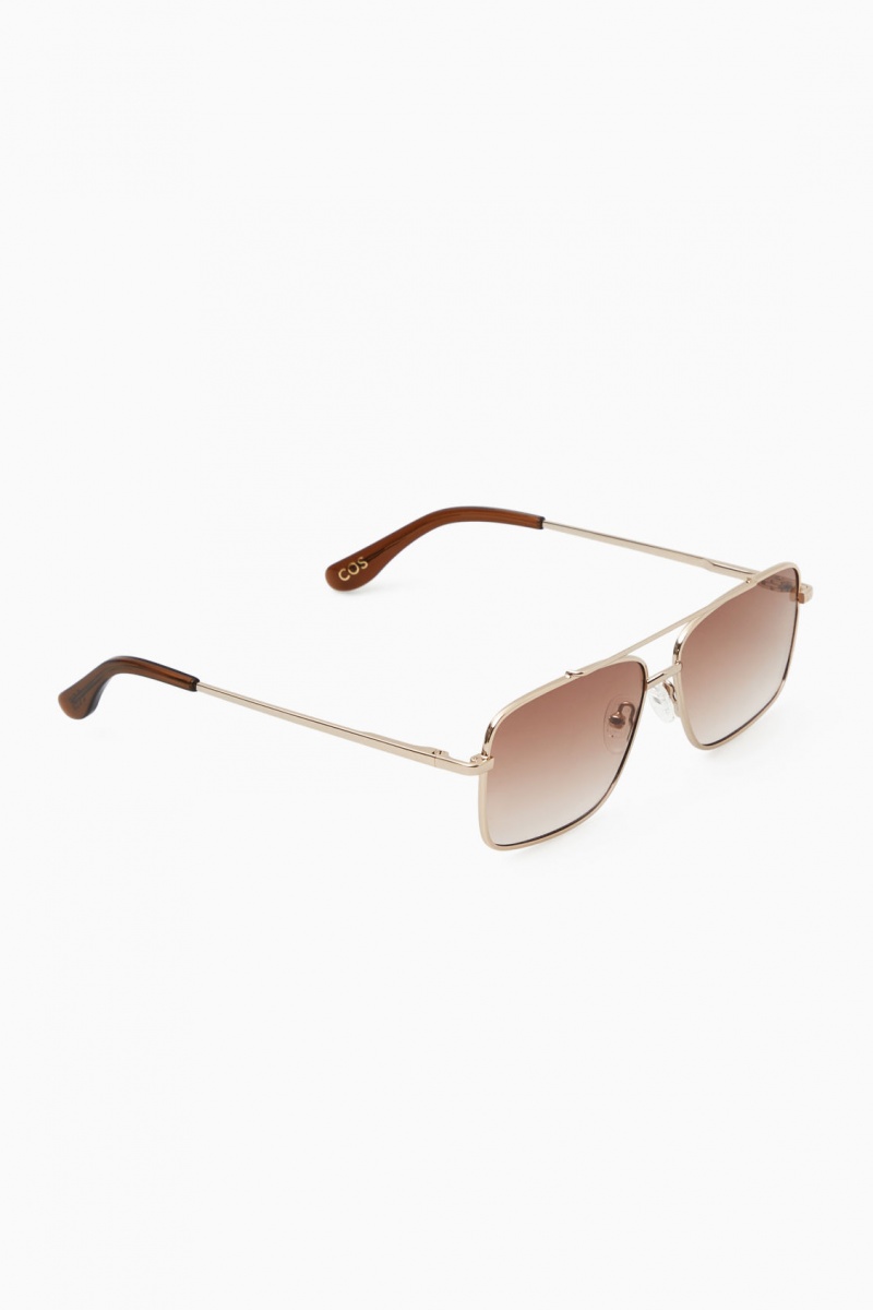 Ochelari de Soare COS Gold-Tone Aviator Dama Aurii | Romania-370RWZFMB