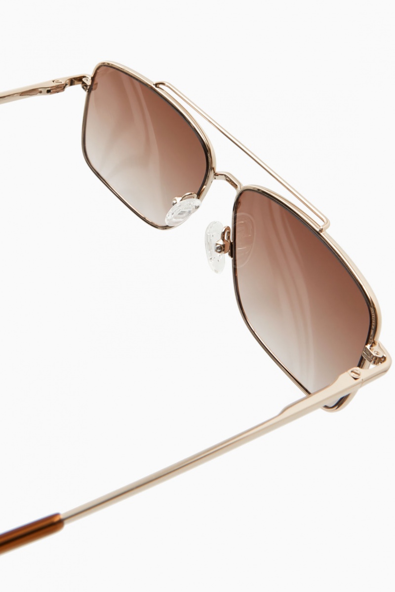 Ochelari de Soare COS Gold-Tone Aviator Dama Aurii | Romania-370RWZFMB