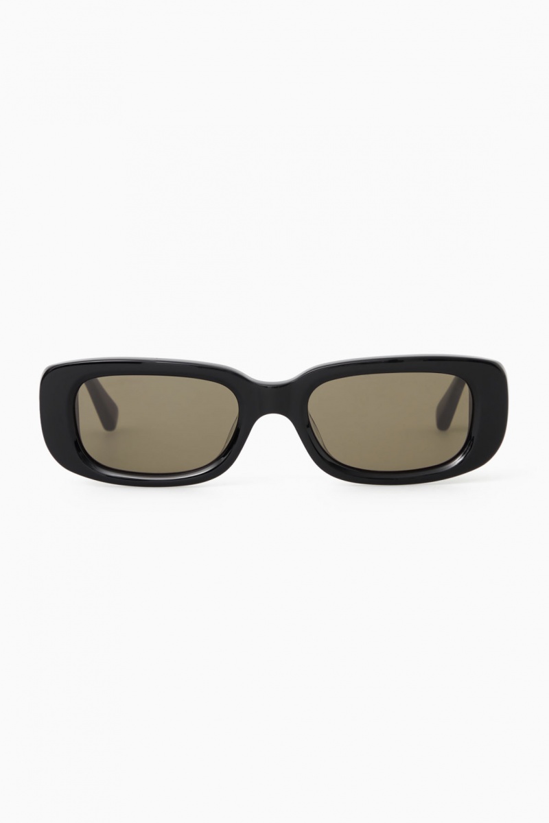 Ochelari de Soare COS The Rectangle Acetate Dama Negrii | Romania-038ZJIVQE