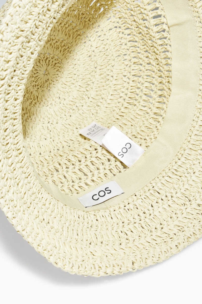 Palarie COS Woven Straw Bucket Dama Bej | Romania-043TRDZQI