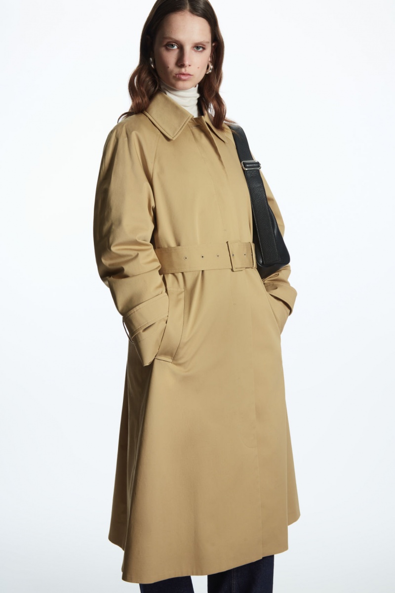 Paltoane COS Regular-Fit Twill Trench Dama Bej | Romania-396PNDQRK