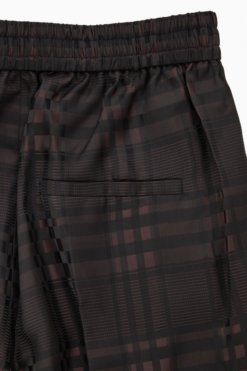 Pantaloni COS Drept-Leg Checked Jacquard Dama Maro Negrii | Romania-578GJLOZD