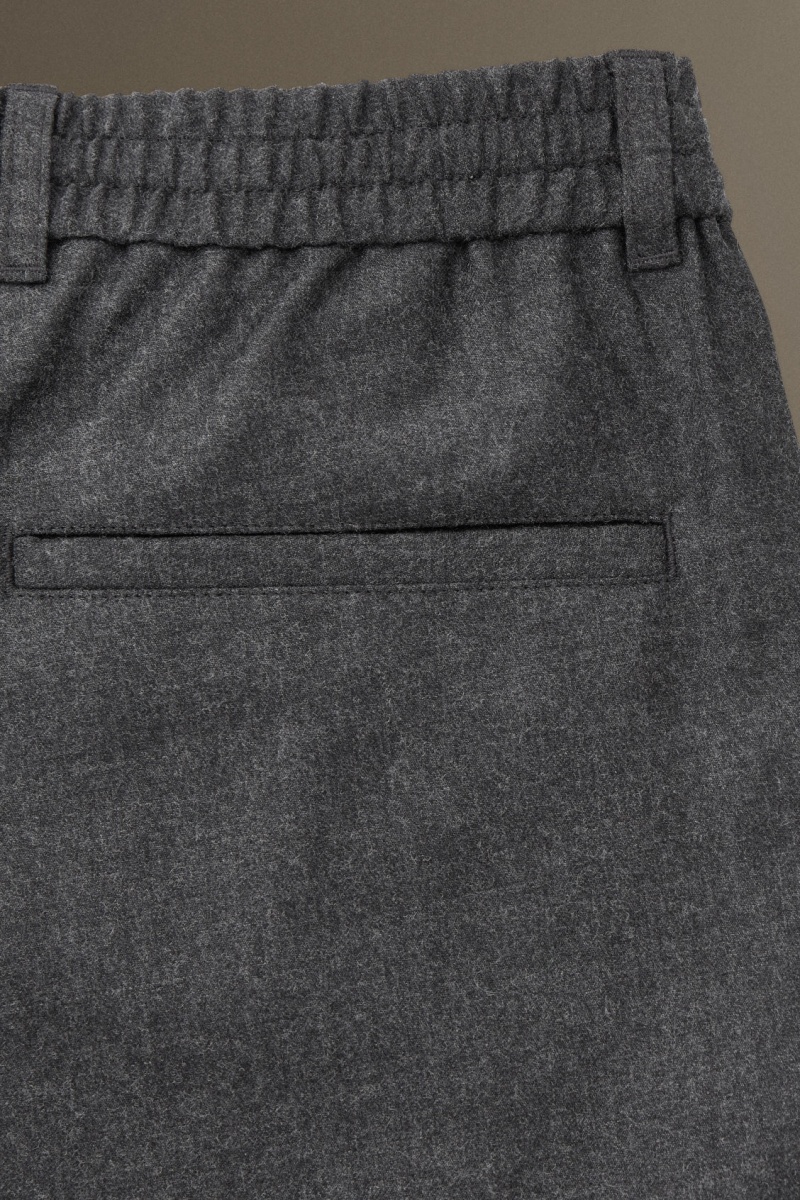 Pantaloni COS Elasticated Lână-Flannel Tapered Barbati Gri | Romania-143UDCHKJ