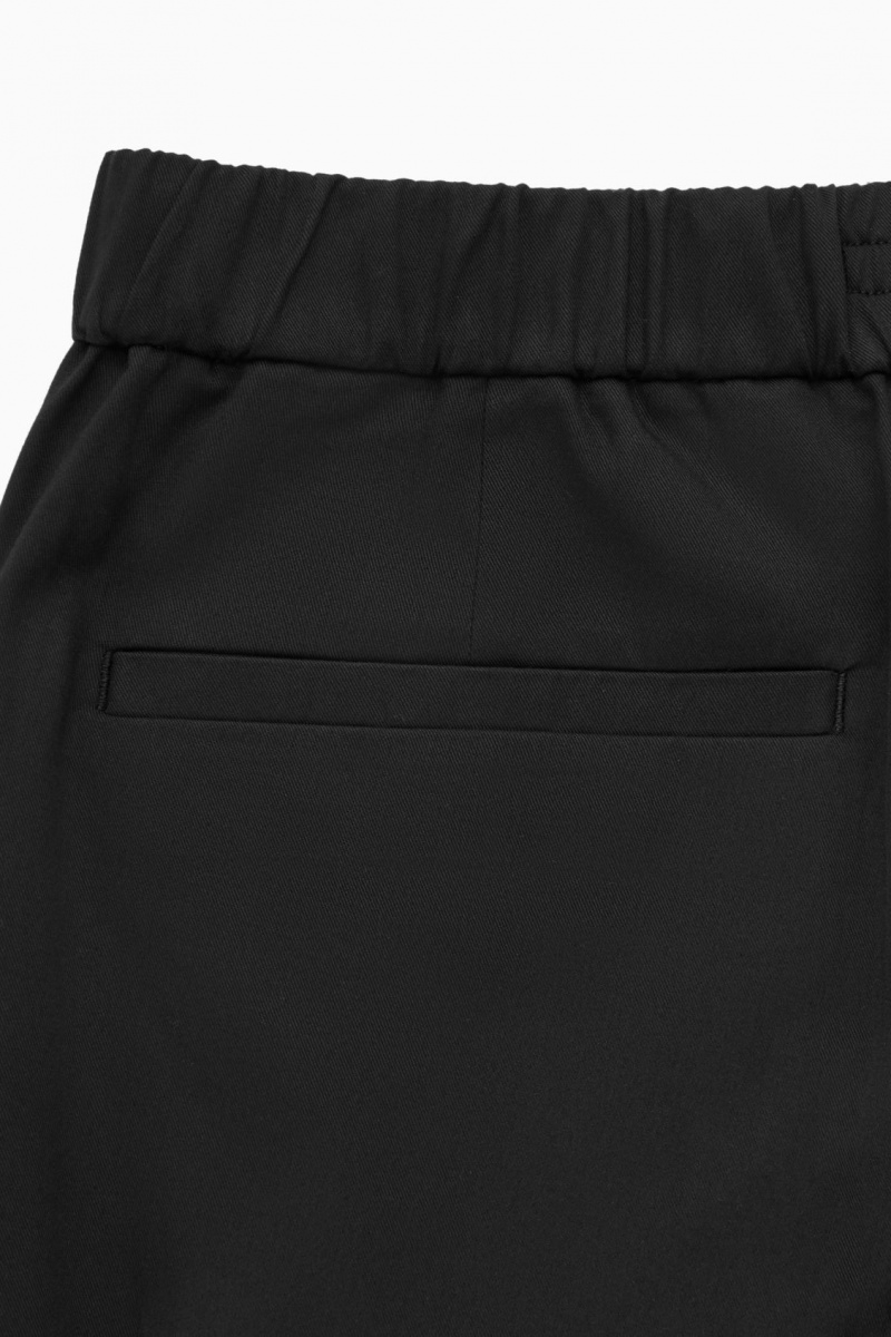 Pantaloni COS Elasticated Tapered Twill Barbati Negrii | Romania-317MYOGVW