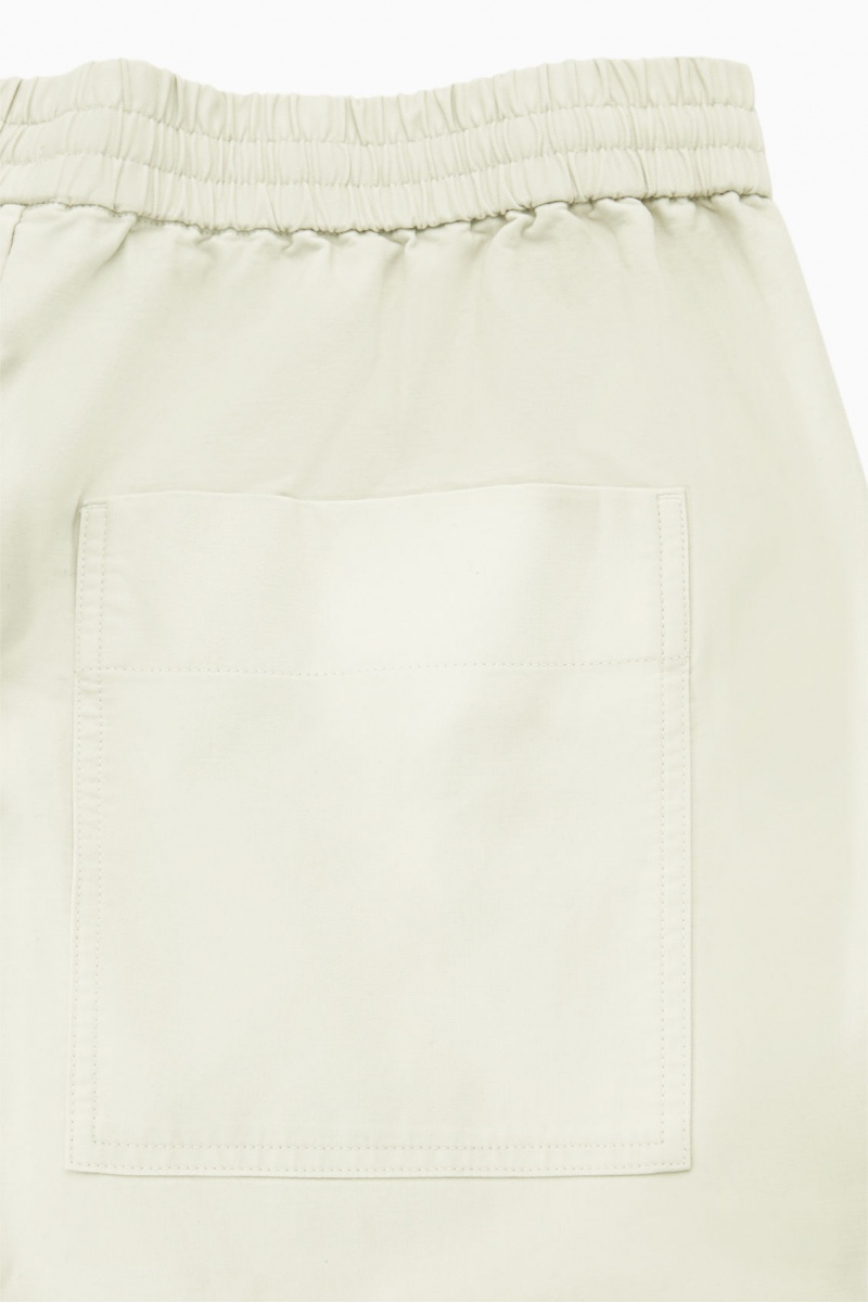 Pantaloni COS Elasticated Twill Barbati Albi | Romania-967AKDWVF