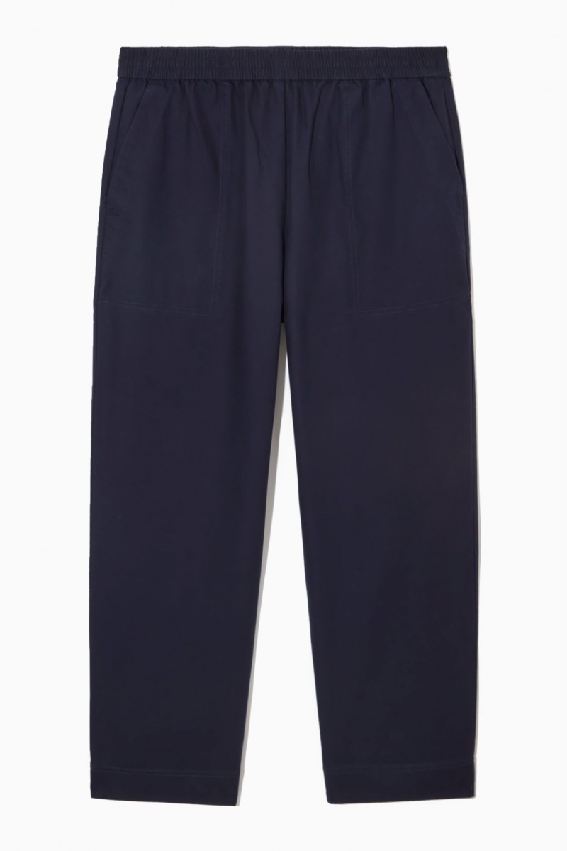 Pantaloni COS Elasticated Twill Barbati Bleumarin | Romania-957NXOESK