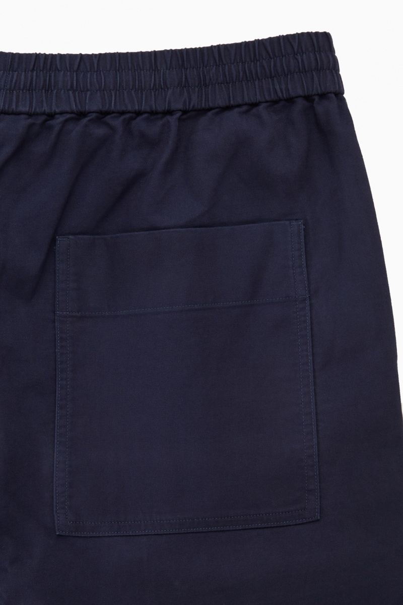 Pantaloni COS Elasticated Twill Barbati Bleumarin | Romania-957NXOESK