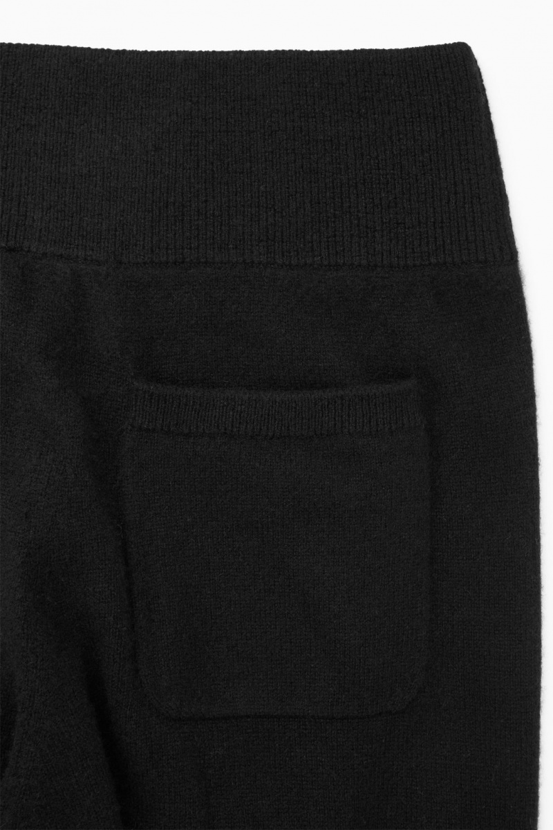 Pantaloni COS Largi-Leg Pure Cashmere Dama Negrii | Romania-318SXNVER