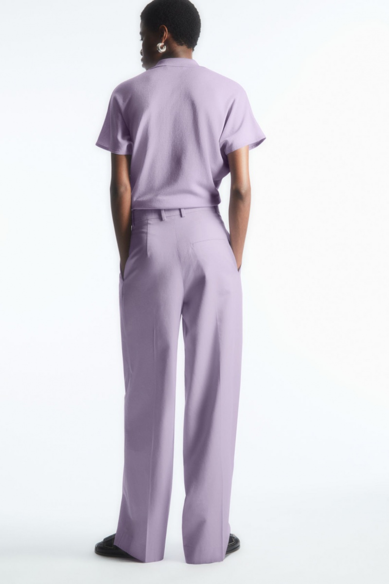 Pantaloni COS Largi-Leg Tailored Dama Violet Deschis | Romania-476FAMHSI