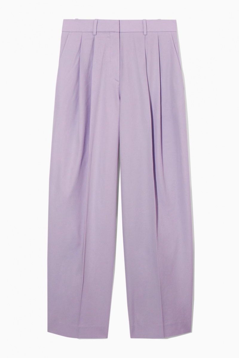 Pantaloni COS Largi-Leg Tailored Dama Violet Deschis | Romania-476FAMHSI