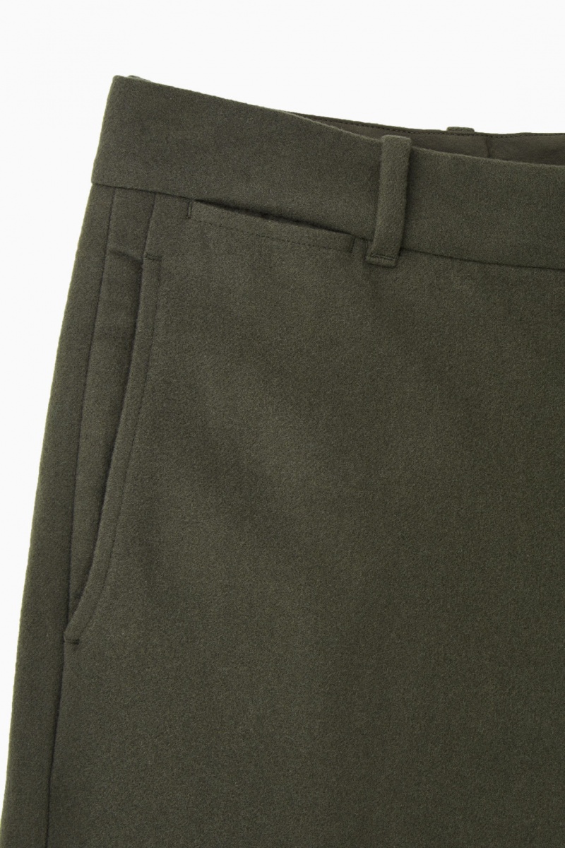 Pantaloni COS Lână-Blend Relaxed Tailored Barbati Verzi Inchis | Romania-891XUYBCJ