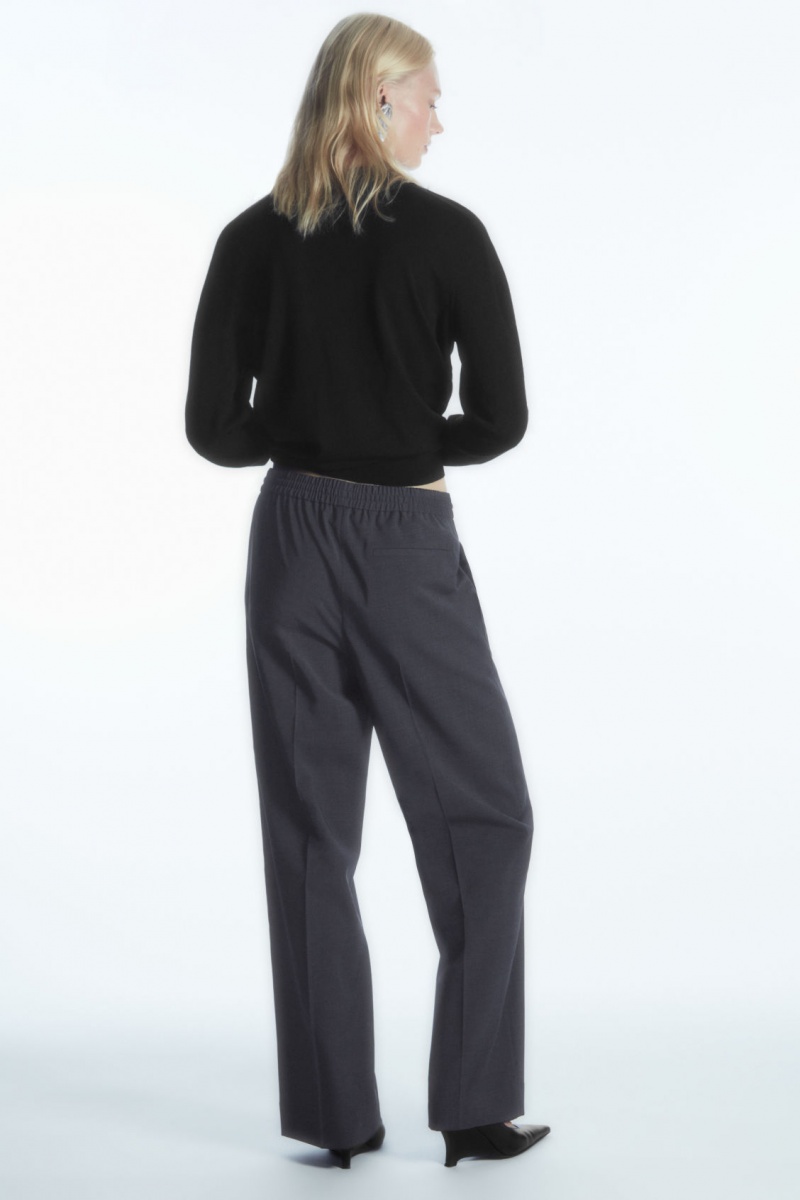 Pantaloni COS Lână Drawstring Dama Bleumarin | Romania-543BCXSRF