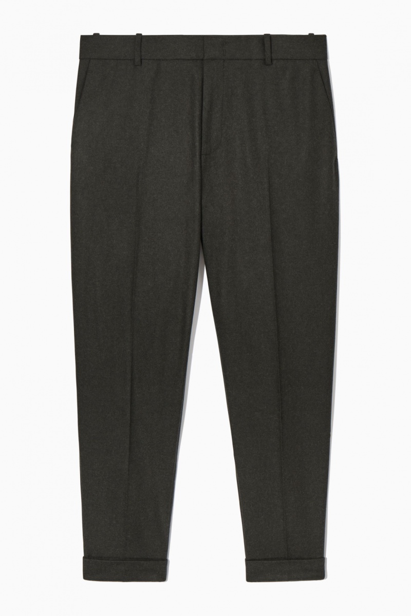 Pantaloni COS Tapered Lână Barbati Verzi Inchis | Romania-397EQAYKJ