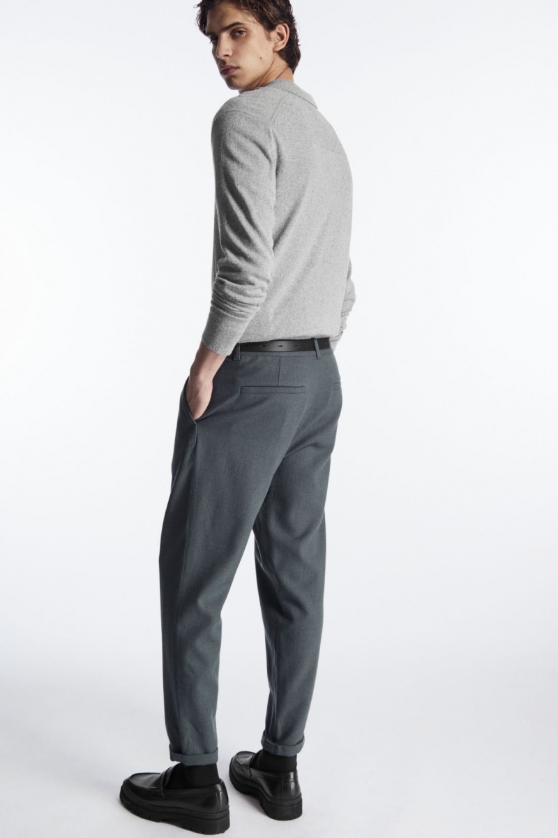 Pantaloni Chino COS Tapered Lână Barbati Turcoaz Inchis | Romania-736ZAKQDN