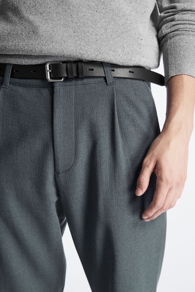 Pantaloni Chino COS Tapered Lână Barbati Turcoaz Inchis | Romania-736ZAKQDN