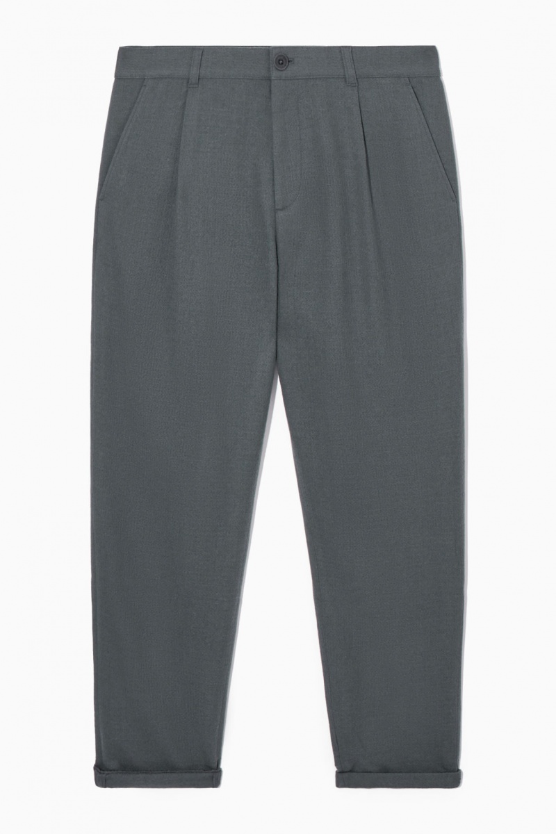 Pantaloni Chino COS Tapered Lână Barbati Turcoaz Inchis | Romania-736ZAKQDN