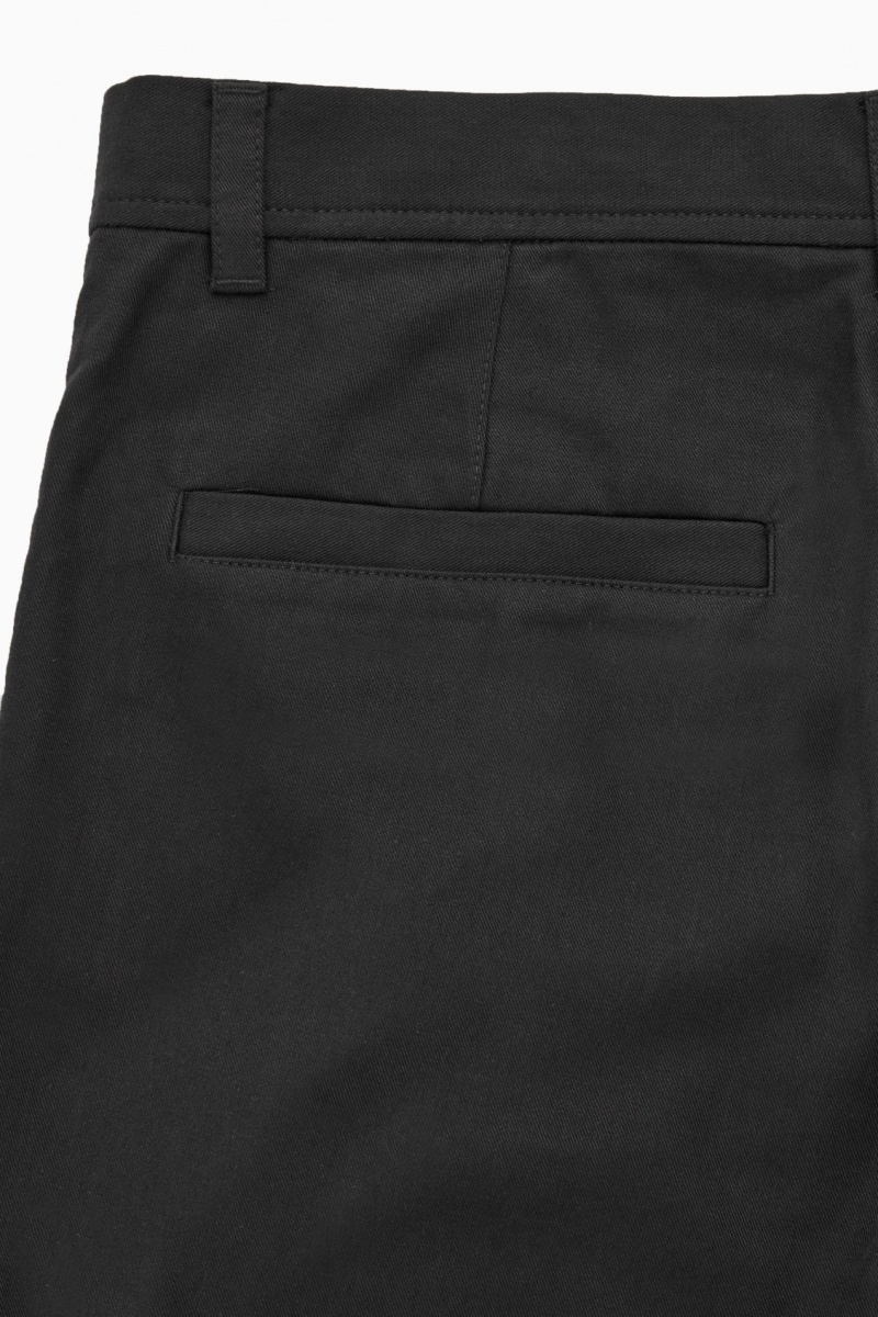 Pantaloni Chino COS Tapered Plisat Twill Barbati Negrii | Romania-087OUXRNV