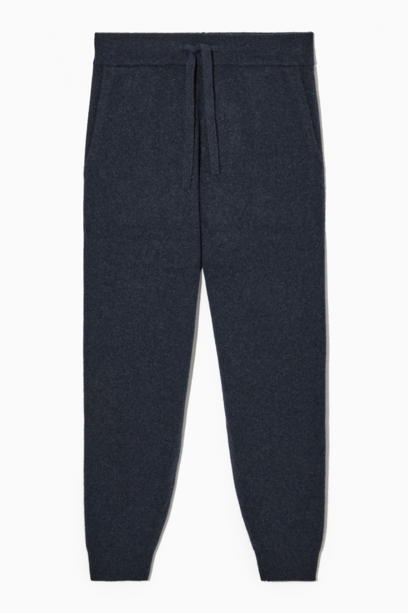 Pantaloni Jogger COS Relaxed-Fit Pure Cashmere Barbati Bleumarin | Romania-350KXPSMF