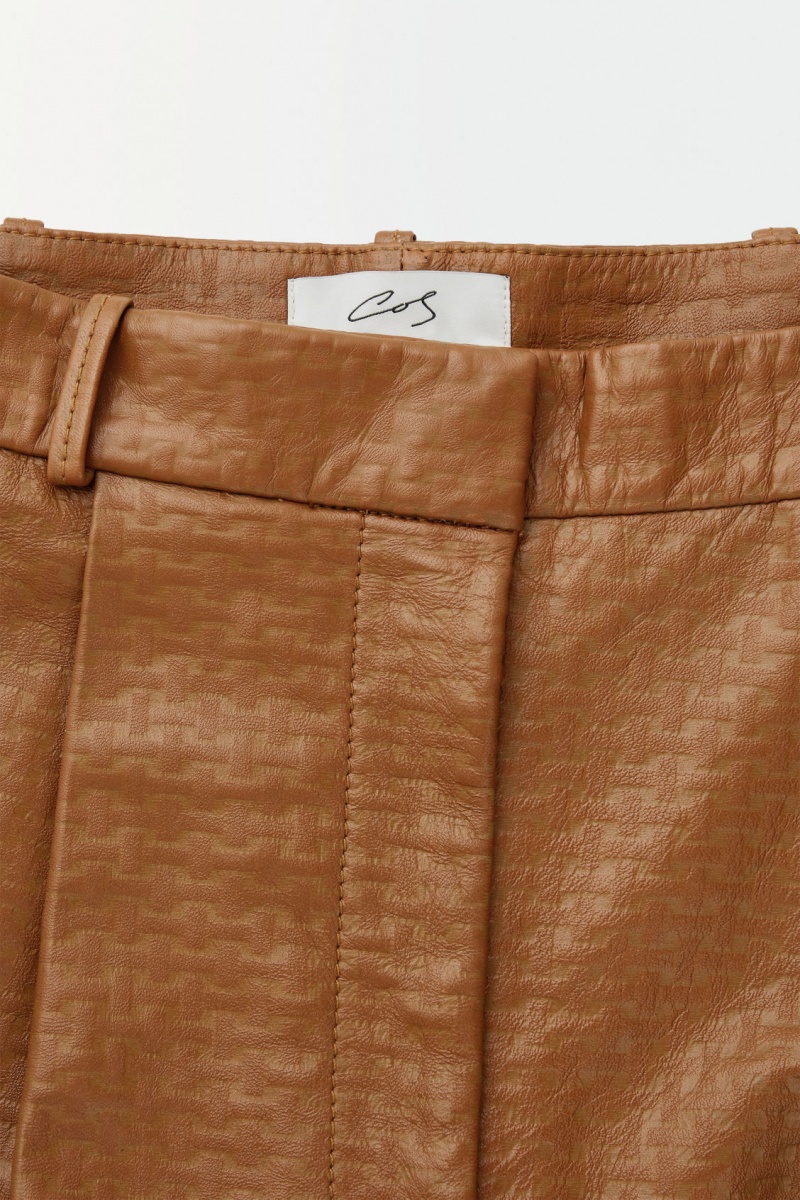 Pantaloni Scurti COS The Embossed-Piele Bermuda Dama Maro | Romania-085BLEKQT