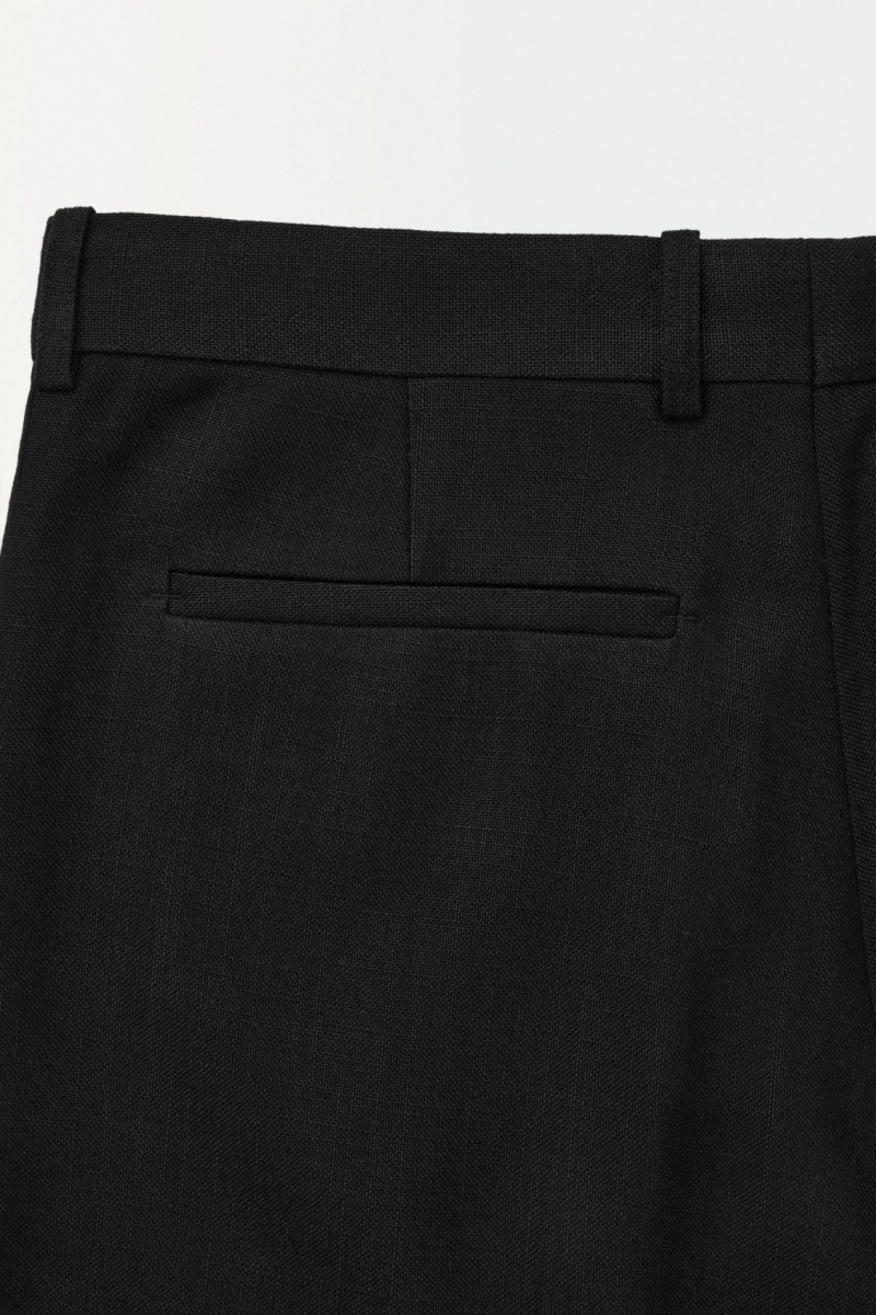 Pantaloni Scurti COS The Plisat Tailored Barbati Negrii | Romania-817UYQBVE