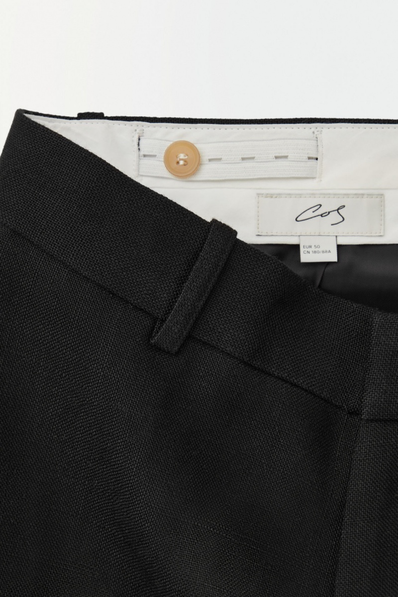 Pantaloni Scurti COS The Plisat Tailored Barbati Negrii | Romania-817UYQBVE