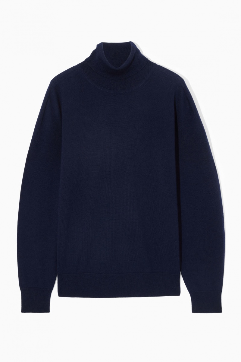 Pulovere COS Merino Lână Roll-Neck Dama Bleumarin | Romania-349QVPSGT