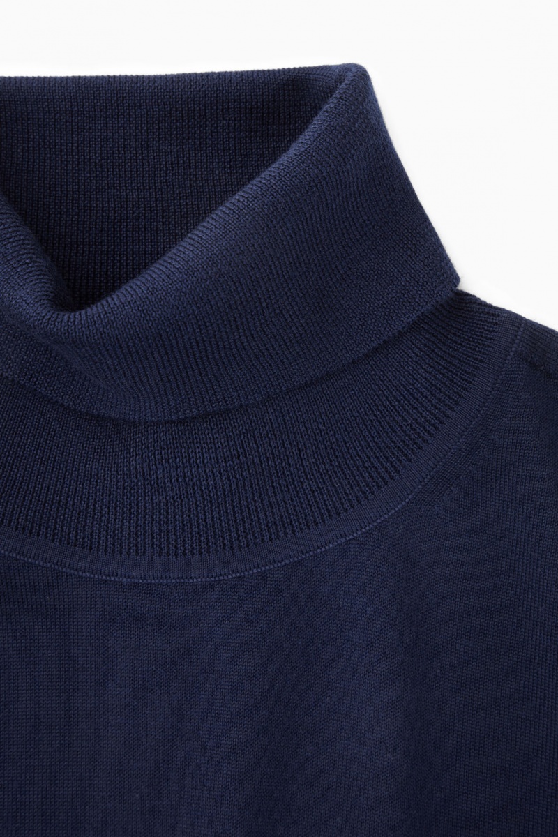 Pulovere COS Merino Lână Roll-Neck Dama Bleumarin | Romania-349QVPSGT