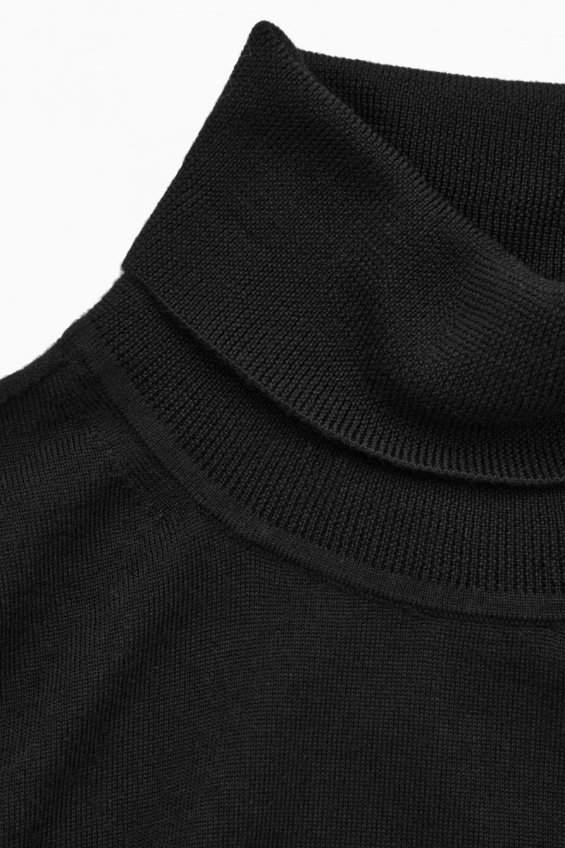 Pulovere COS Merino Lână Roll-Neck Dama Negrii | Romania-038YXTRIV