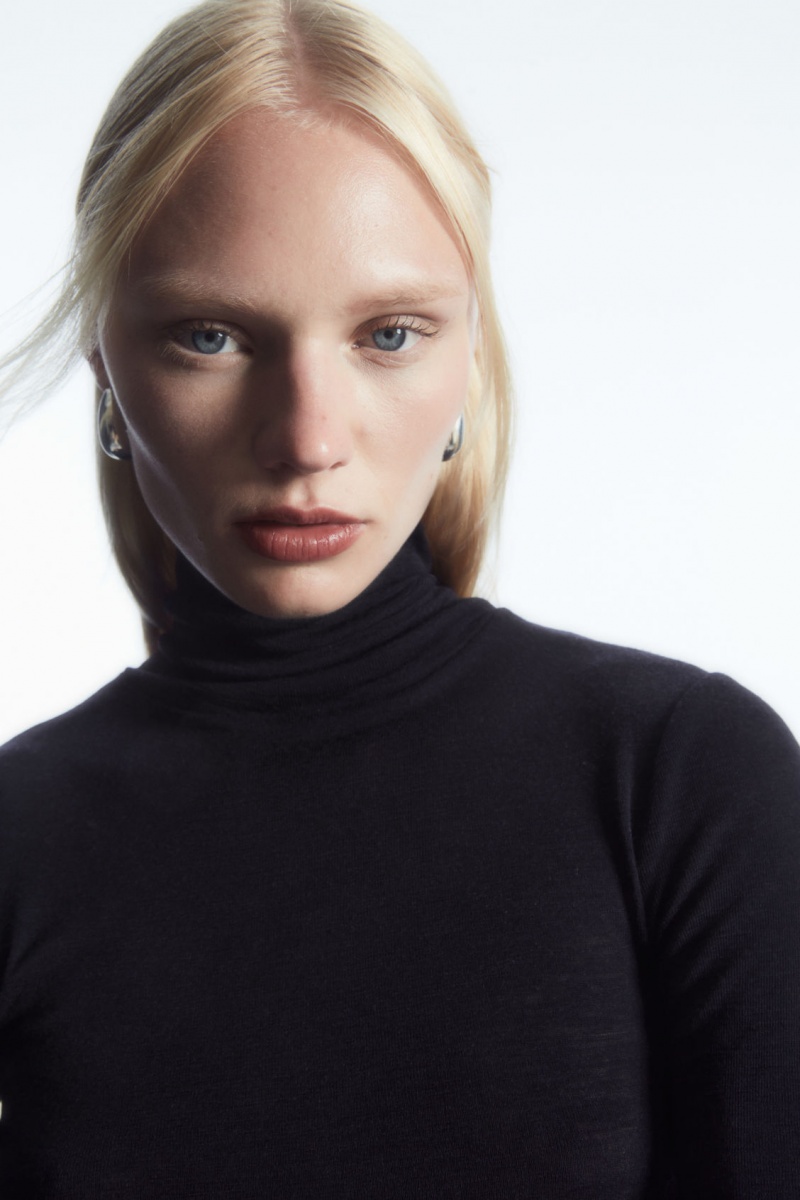 Pulovere COS Merino Lână Turtleneck Top Dama Bleumarin | Romania-236WVROBF