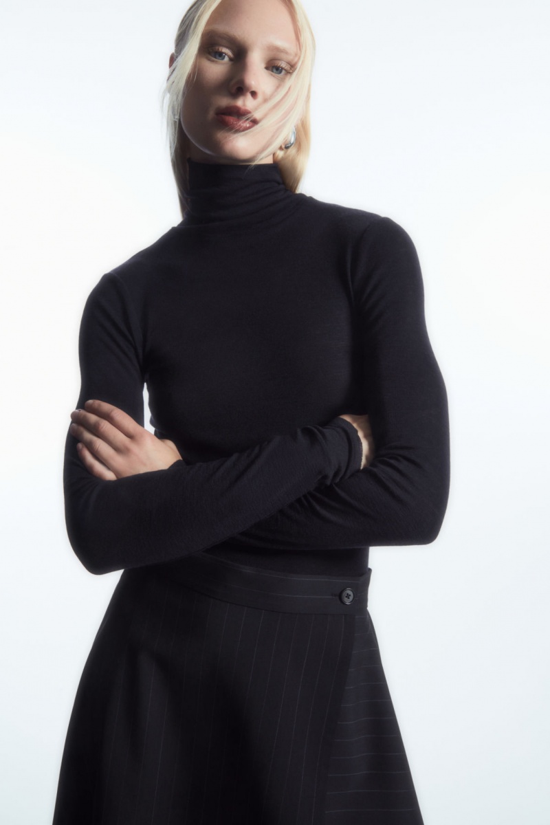 Pulovere COS Merino Lână Turtleneck Top Dama Bleumarin | Romania-236WVROBF