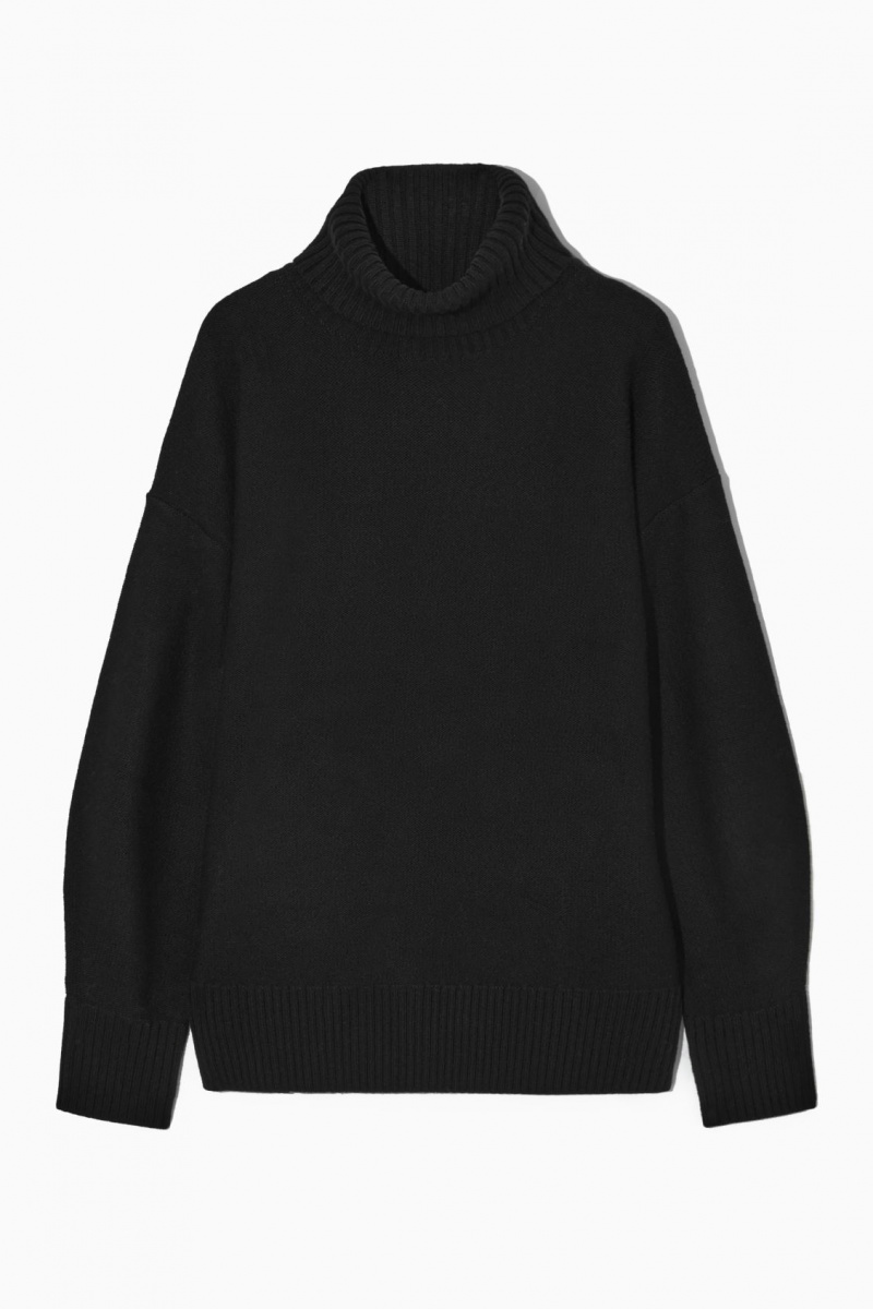 Pulovere COS Oversized Lână Roll-Neck Dama Negrii | Romania-685DGOPVR