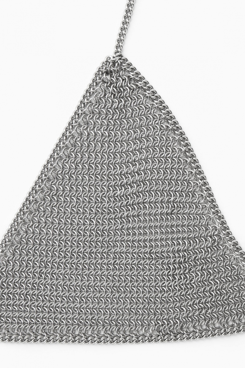 Sutiene COS Chainmail Triangle Dama Argintii | Romania-598LJHXIW